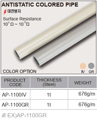 ANTISTATIC COLORED PIPE